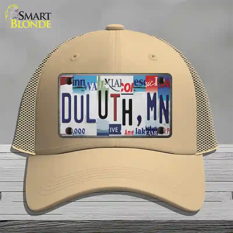 Duluth MN Strip Art Novelty License Plate Hat Tag Mesh / Khaki