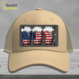 Three Beers America Novelty License Plate Hat Mesh / Khaki