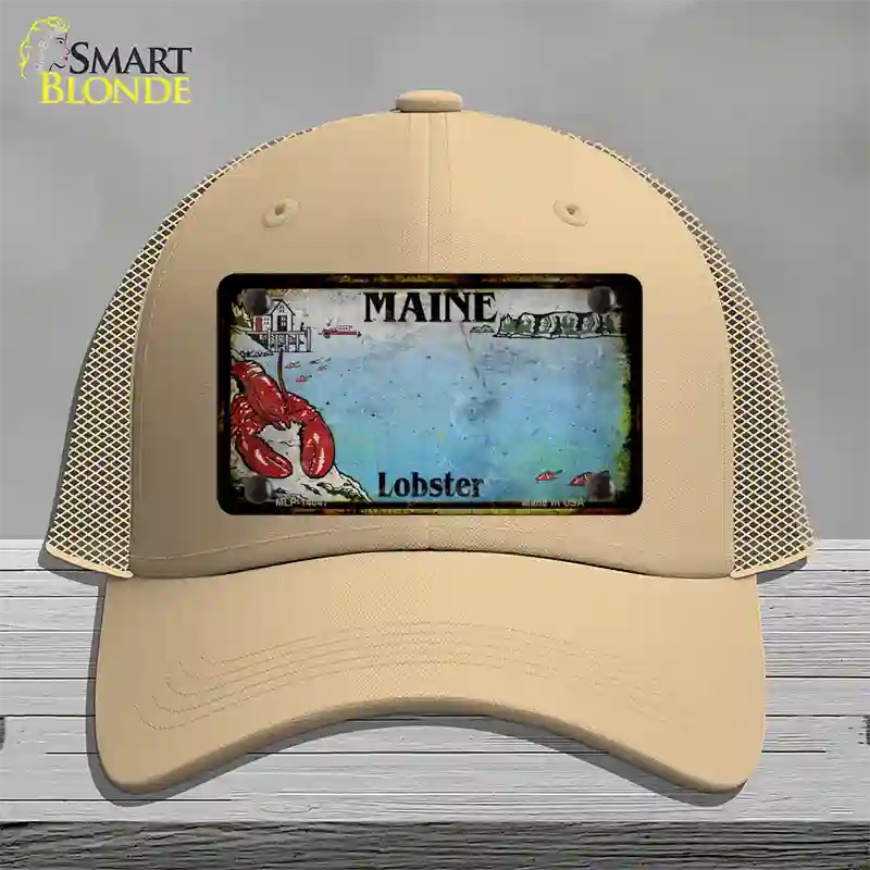 Maine Lobster Blank Rusty Novelty License Plate Hat Mesh / Khaki