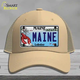 Maine Lobster Novelty License Plate Hat Mesh / Khaki