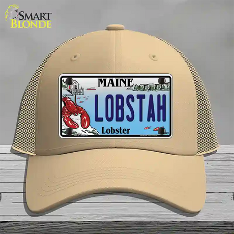 Lobstah Maine Lobster Novelty License Plate Hat Mesh / Khaki