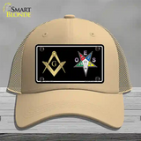 Free Mason OES Novelty License Plate Hat Mesh / Khaki