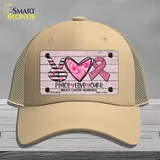 Peace Love Cure Novelty License Plate Hat Mesh / Khaki