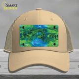 Psychedelic Electric Jelly Fish Novelty License Plate Hat Mesh / Khaki