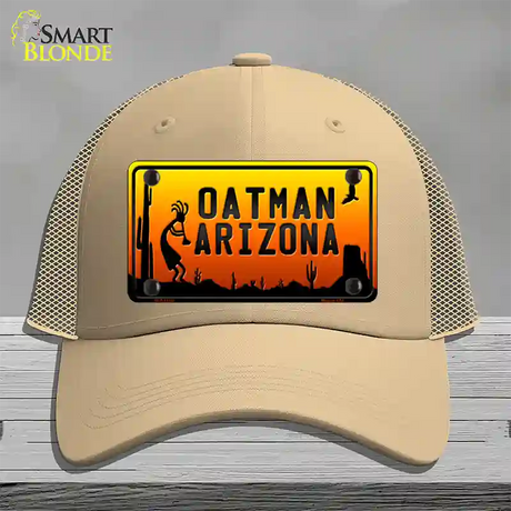 Oatman Kokopelli Arizona Scenic Background Novelty License Plate Hat Mesh / Khaki