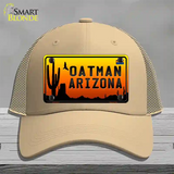 Oatman Flag Arizona Scenic Background Novelty License Plate Hat Mesh / Khaki