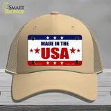 Made in the USA Novelty License Plate Hat Mesh / Khaki