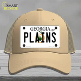 Plains Georgia Novelty License Plate Hat Mesh / Khaki