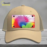 Pink Tie-Dye Novelty License Plate Hat Mesh / Khaki