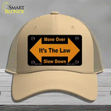 Move Over Its The Law Novelty License Plate Hat Mesh / Khaki