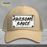 Awesome Sauce Novelty License Plate Hat Mesh / Khaki