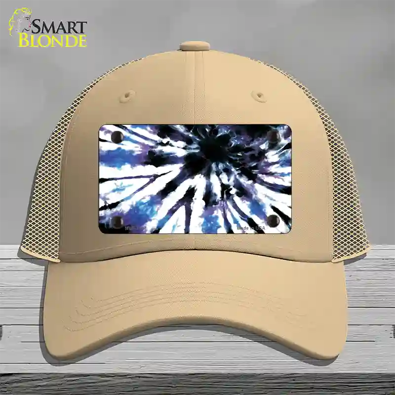 Purple Blue Tie-Dye Novelty License Plate Hat Mesh / Khaki