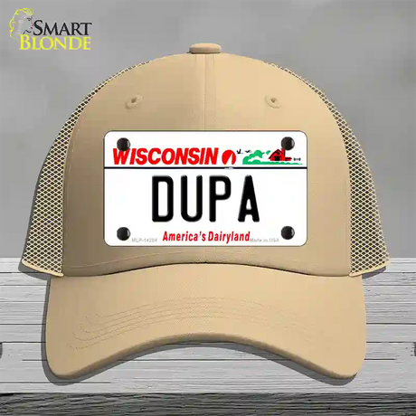 Dupa Wisconsin Novelty License Plate Hat Mesh / Khaki