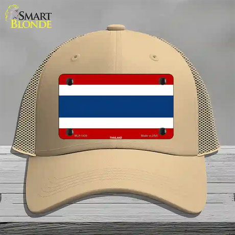 Thailand Flag Novelty License Plate Hat Mesh / Khaki