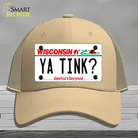 Ya Tink Wisconsin Novelty License Plate Hat Mesh / Khaki