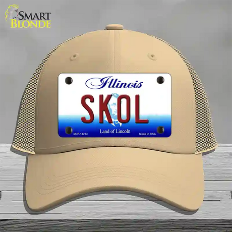 Skol Illinois Novelty License Plate Hat Mesh / Khaki