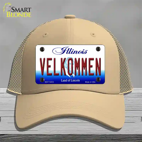 Velkommen Illinois Novelty License Plate Hat Mesh / Khaki