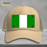 Nigeria Flag Novelty License Plate Hat Mesh / Khaki