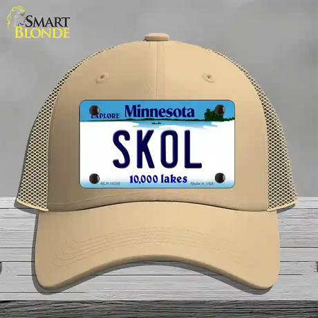 Skol Minnesota Novelty License Plate Hat Mesh / Khaki