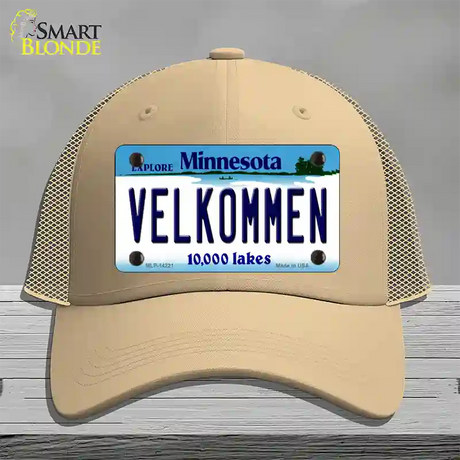 Velkommen Minnesota Novelty License Plate Hat Mesh / Khaki