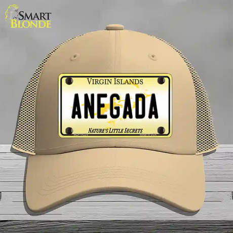 Virgin Islands Anegada Novelty License Plate Hat Mesh / Khaki