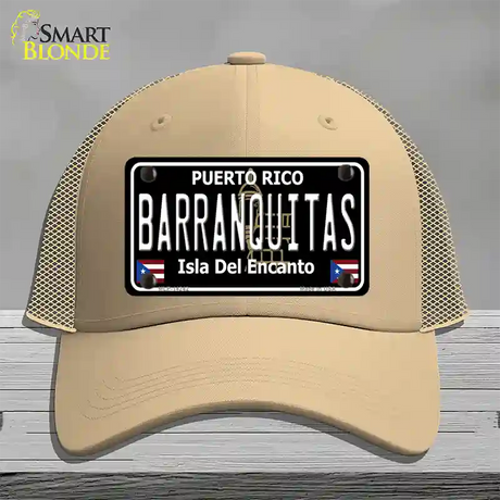 Barranquitas Puerto Rico Black Novelty License Plate Hat Mesh / Khaki