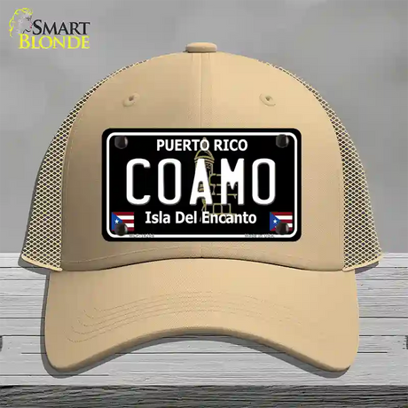 Coamo Puerto Rico Black Novelty License Plate Hat Mesh / Khaki