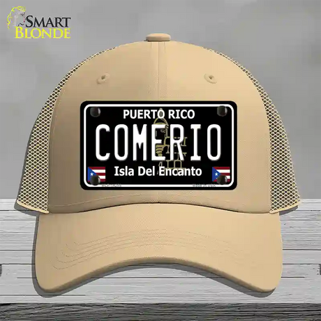 Comerio Puerto Rico Black Novelty License Plate Hat Mesh / Khaki