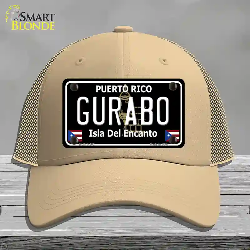 Gurabo Puerto Rico Black Novelty License Plate Hat Mesh / Khaki