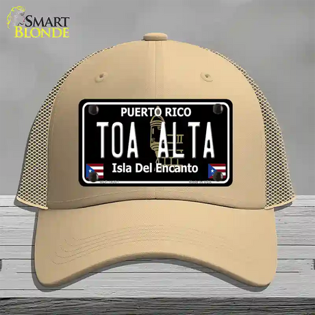 Toa Alta Puerto Rico Black Novelty License Plate Hat Mesh / Khaki