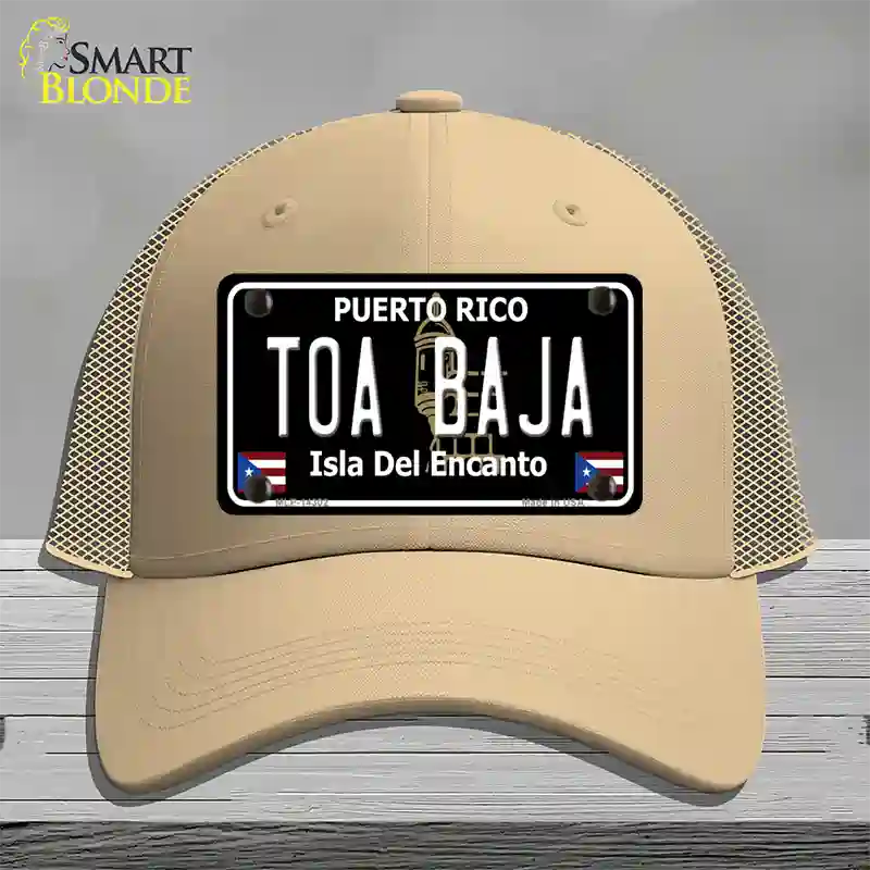 Toa Baja Puerto Rico Black Novelty License Plate Hat Mesh / Khaki