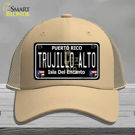 Trujillo Alto Puerto Rico Black Novelty License Plate Hat Mesh / Khaki