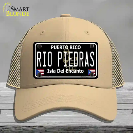 Rio Piedras Puerto Rico Black Novelty License Plate Hat Mesh / Khaki