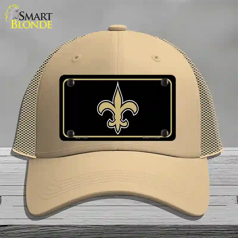 Fleur de lis Novelty License Plate Hat Mesh / Khaki