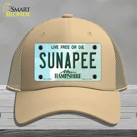 Sunapee New Hampshire Novelty License Plate Hat Mesh / Khaki