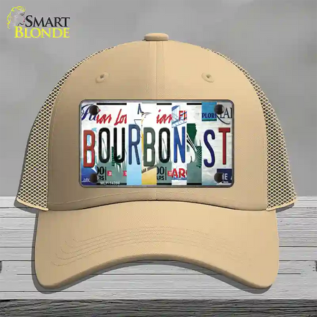 Bourbon St License Plate Art Novelty License Plate Hat Mesh / Khaki