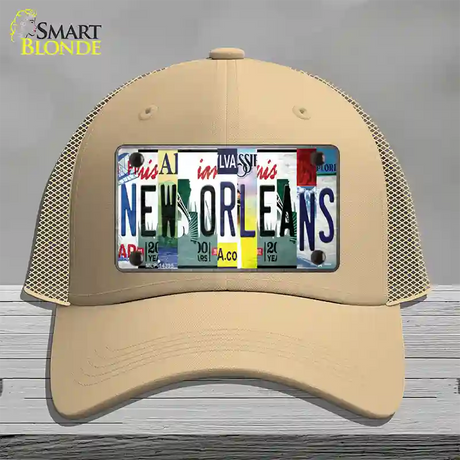 New Orleans License Plate Art Novelty License Plate Hat Mesh / Khaki