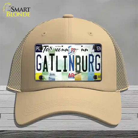 Gatlinburg License Plate Art Novelty License Plate Hat Mesh / Khaki