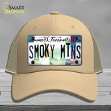 Smoky Mountains License Plate Art Novelty License Plate Hat Mesh / Khaki