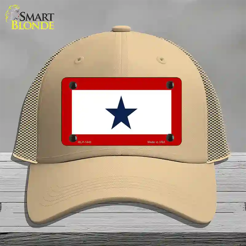 Blue Star One Novelty License Plate Hat Mesh / Khaki