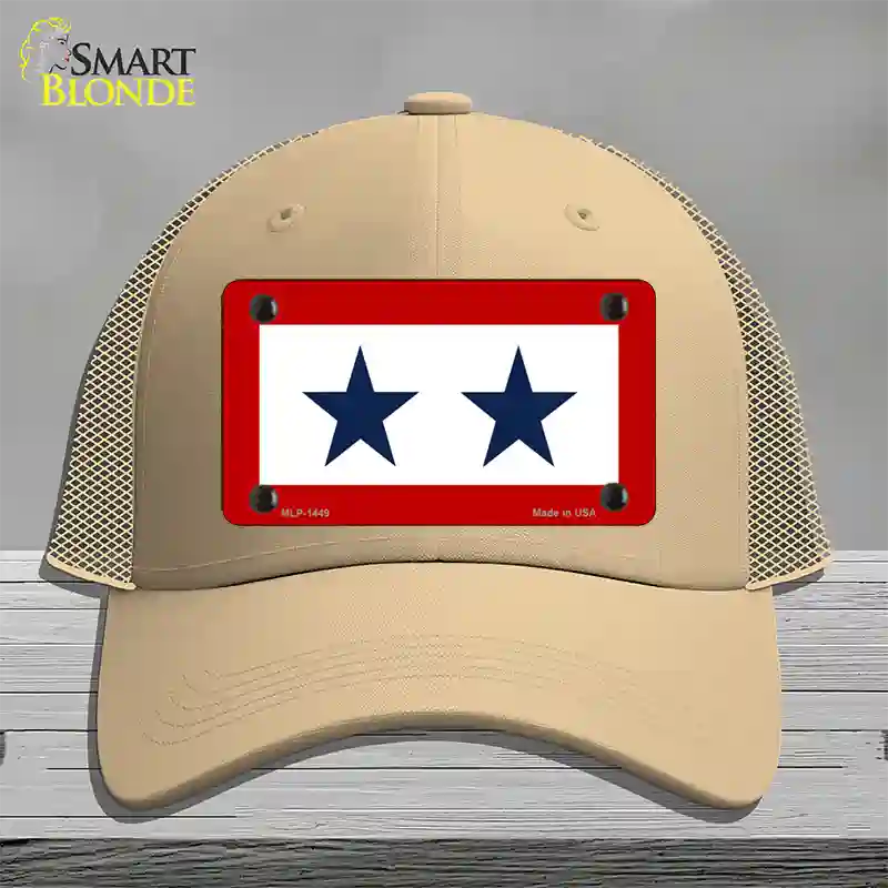 Blue Star Two Novelty License Plate Hat Mesh / Khaki