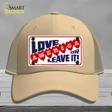 Love America Or Leave It Novelty License Plate Hat Mesh / Khaki