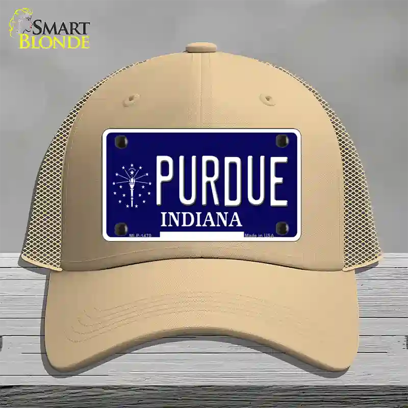 Purdue Indiana Novelty License Plate Hat Mesh / Khaki