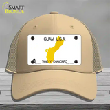 Guam State Novelty License Plate Hat Mesh / Khaki