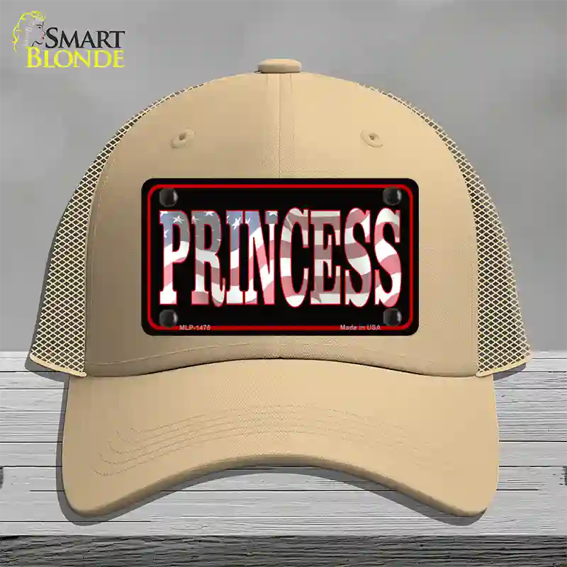 Princess Patriotic Novelty License Plate Hat Mesh / Khaki