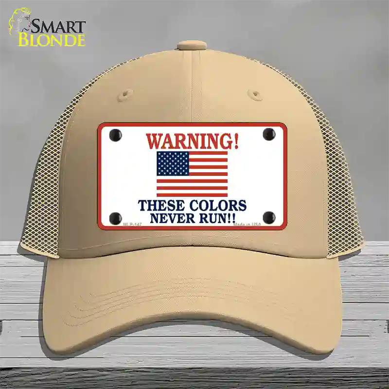 These Colors Never Run Novelty License Plate Hat Mesh / Khaki