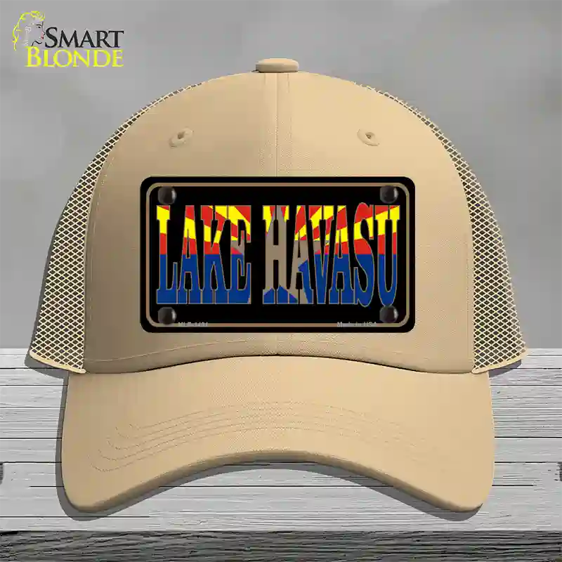 Lake Havasu Arizona Flag Novelty License Plate Hat Mesh / Khaki