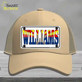 Williams Arizona Flag White Novelty License Plate Hat Mesh / Khaki