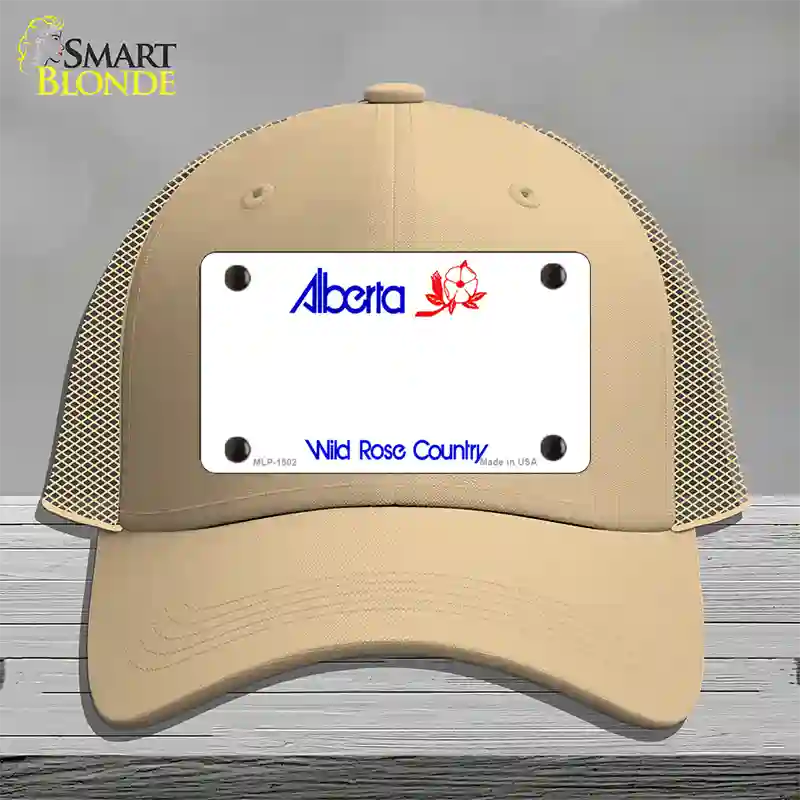 Alberta Novelty License Plate Hat Mesh / Khaki