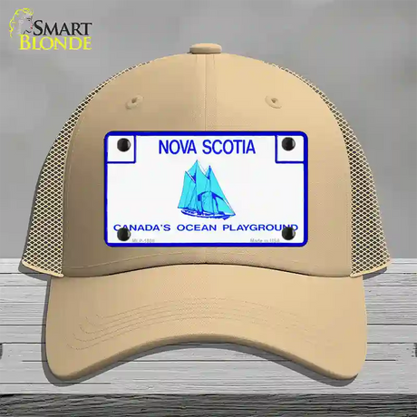 Nova Scotia Novelty License Plate Hat Mesh / Khaki